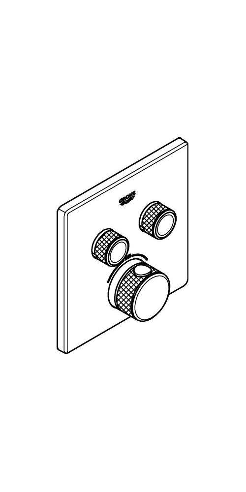 GROHE Thermostat GROHTHERM SMARTCONTROL eckig, 2 Absperrventile chrom