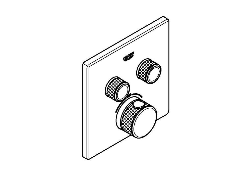 GROHE Thermostat GROHTHERM SMARTCONTROL eckig, 2 Absperrventile chrom