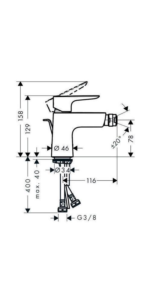 hansgrohe HG Einhebel-Bidetmischer TALIS E mit Ablaufgarnitur G 1