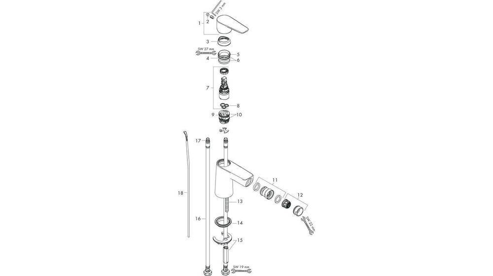 hansgrohe HG Einhebel-Bidetmischer TALIS E mit Ablaufgarnitur G 1