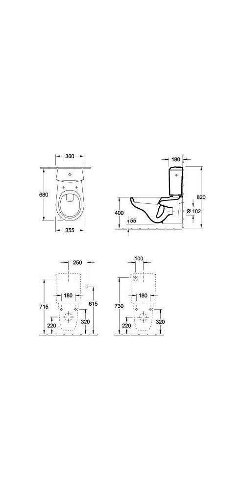 Villeroy & Boch V&B Spülkasten O.NOVO 355x180x370mm weiß