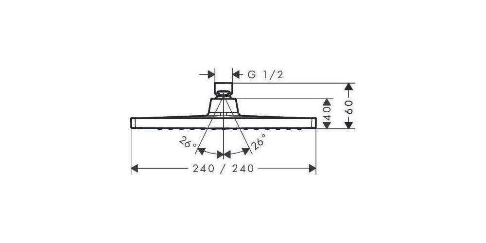 hansgrohe HG Kopfbrause CROMETTA E 240 1JET Brausekopfgr. 240x240mm