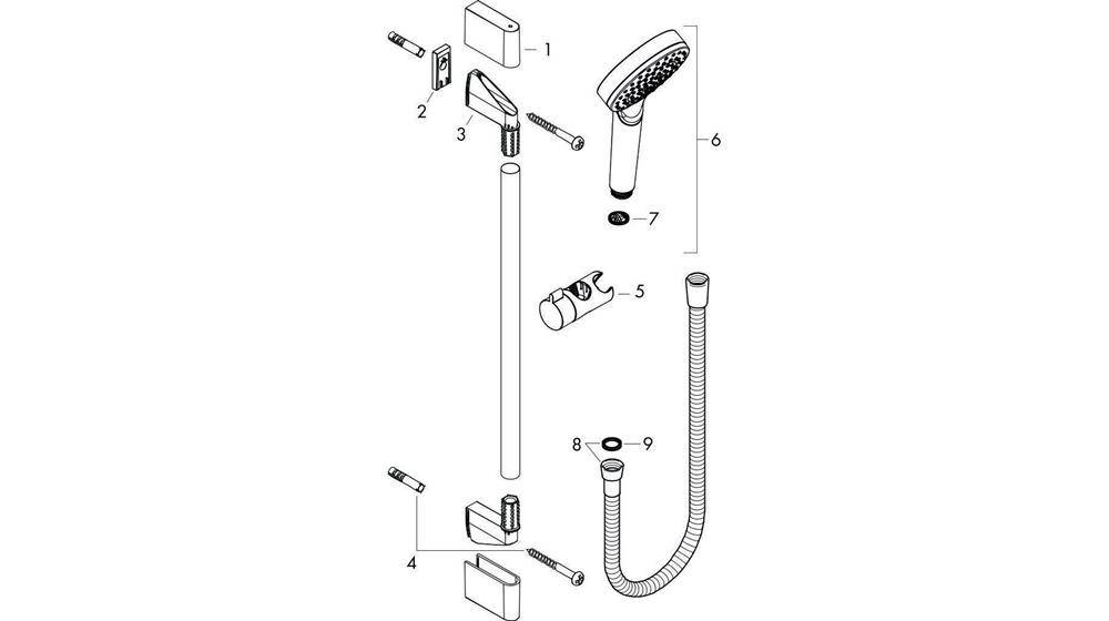 hansgrohe HG Brauseset CROMETTA 1JET Unica´ Croma Bsta 90cm EcoS 9