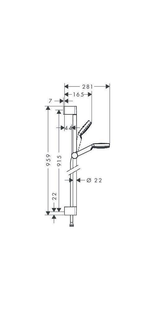 hansgrohe HG Brauseset CROMETTA 1JET Unica´ Croma Bsta 90cm EcoS 9
