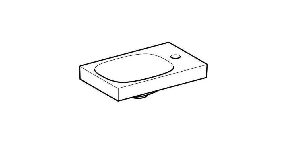 Geberit Handwaschbecken ACANTO 400x250mm m HL rechts ohne Überlauf