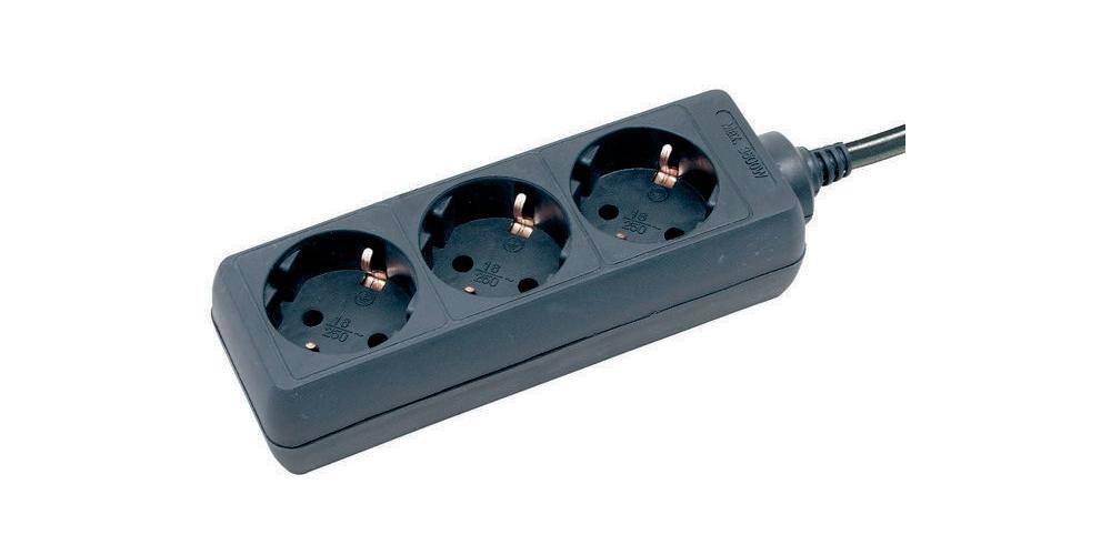 brennenstuhl Steckdosenleiste BAT 3fach Kabel-L.1,4m weiß m.erhöhtem