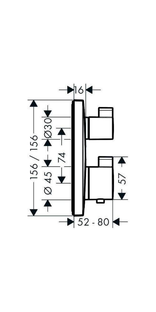 hansgrohe HG Fertigmontageset ECOSTAT SQUARE f UP-Thermostat 2
