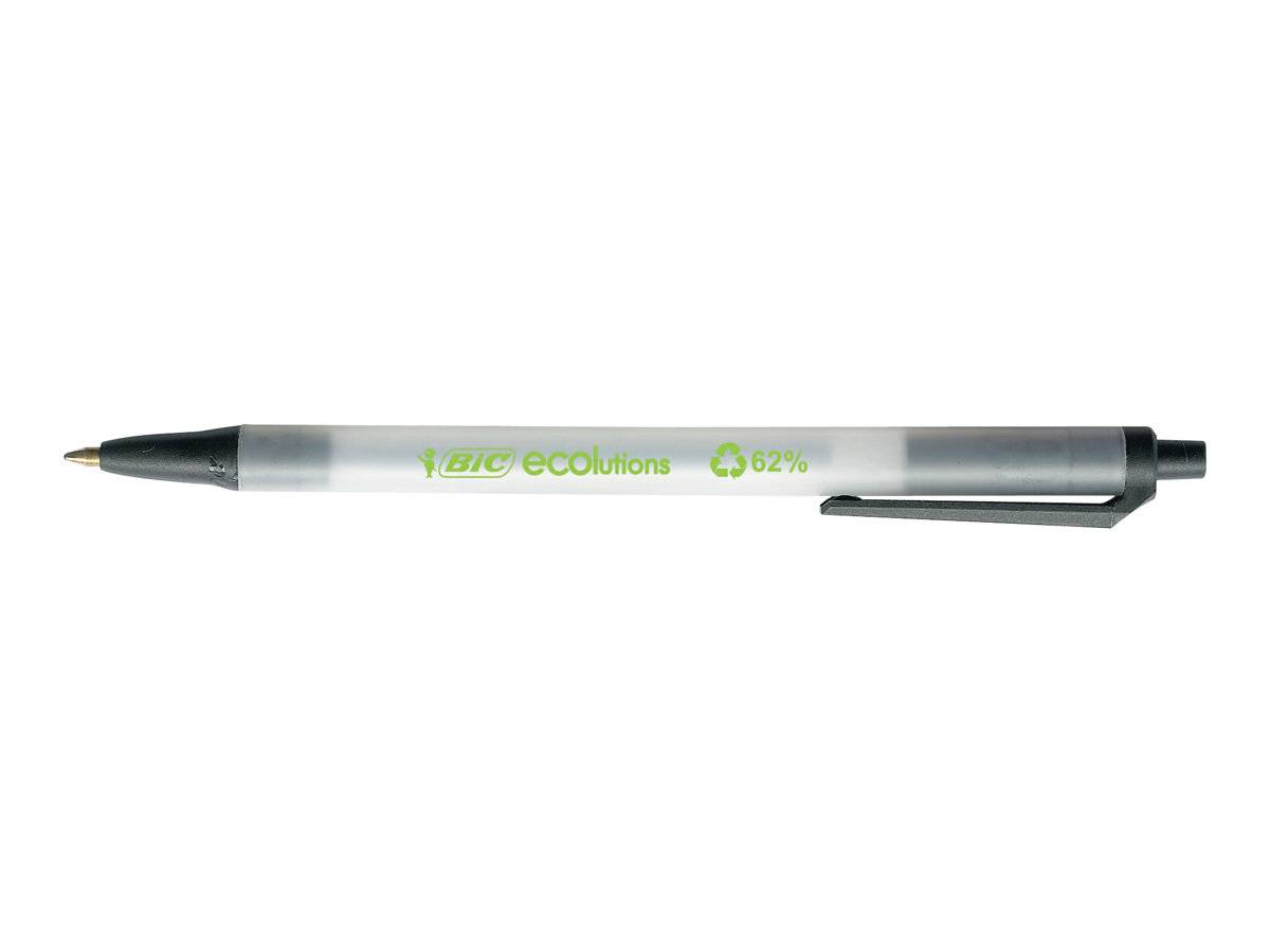 BIC ECOlutions CLIC STIC - Kugelschreiber - Schwarz - 1 mm - Mittel - verstellbar (Packung mit 50)