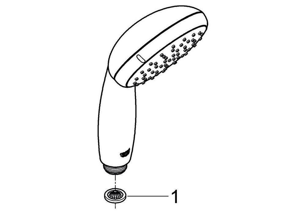 GROHE Handbrause TEMPESTA 100 100mm 2 Strahlart 001 o DF-Begr chrom