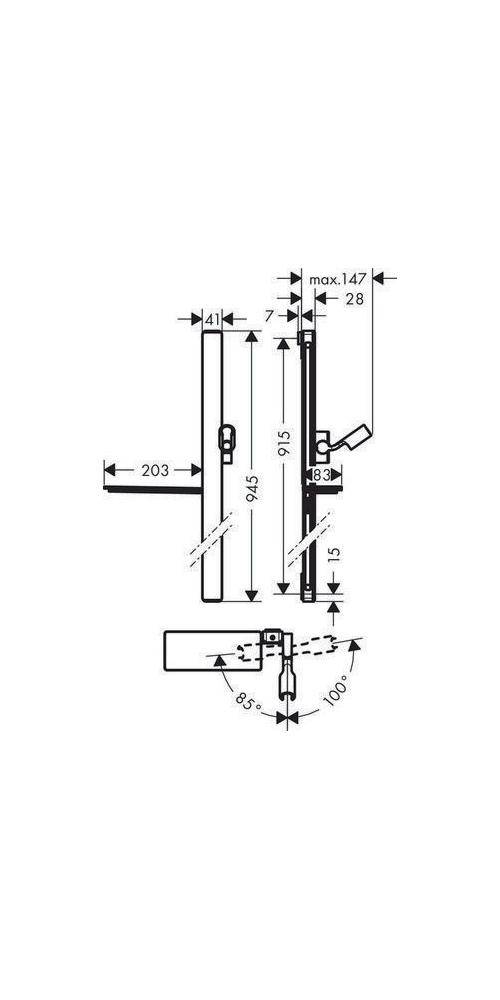 hansgrohe HG Brausestange RAINDANCE Unica´ E 90cm chrom