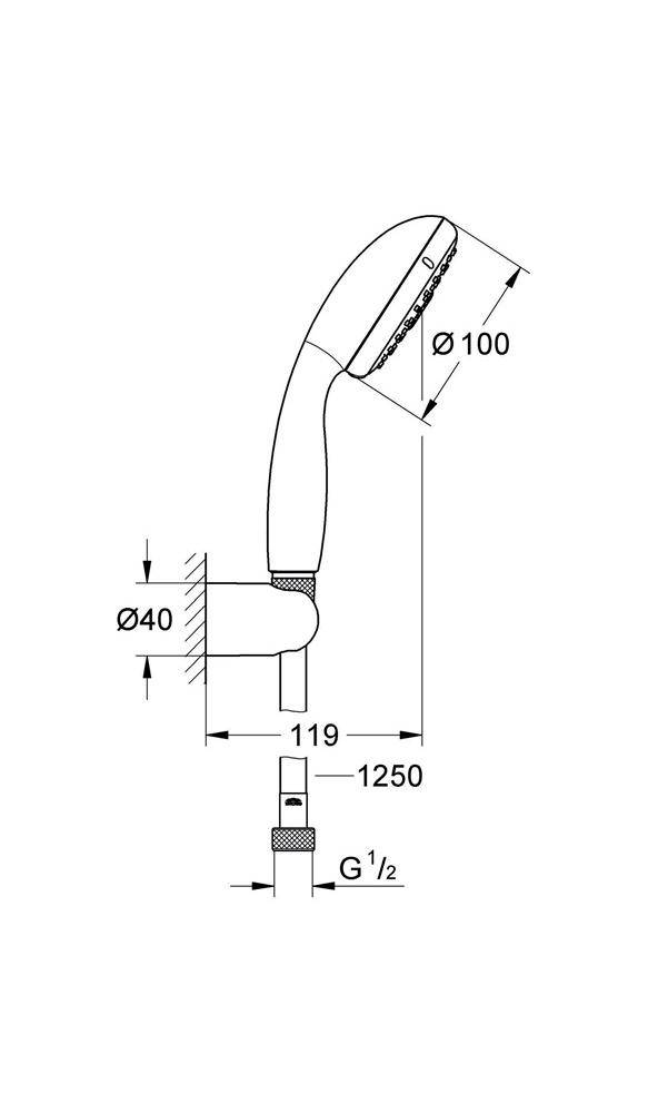 GROHE Wandhalterset TEMPESTA 100 chr chrom