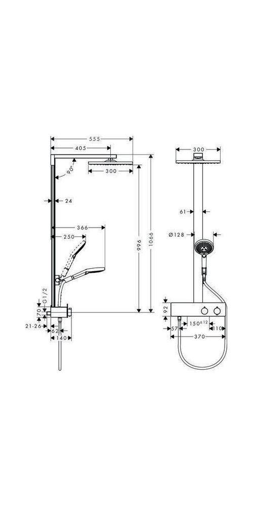 hansgrohe HG Showerpipe Raindance E 300 1jet m ShowerTablet 350 chr 9