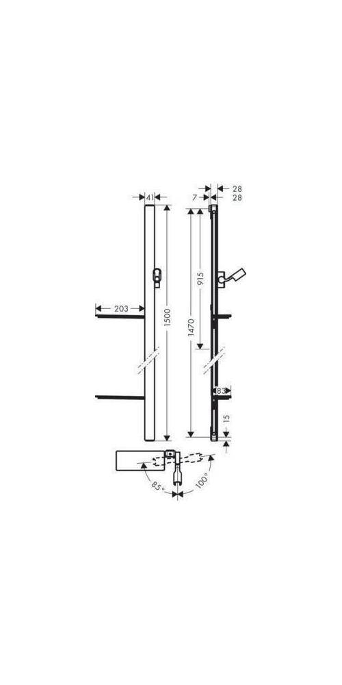 hansgrohe HG Brausestange RAINDANCE Unica´ E 150cm chrom