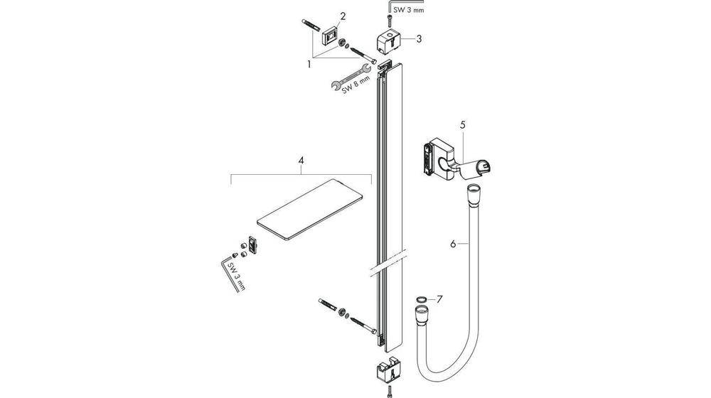 hansgrohe HG Brausestange RAINDANCE Unica´ E 150cm chrom