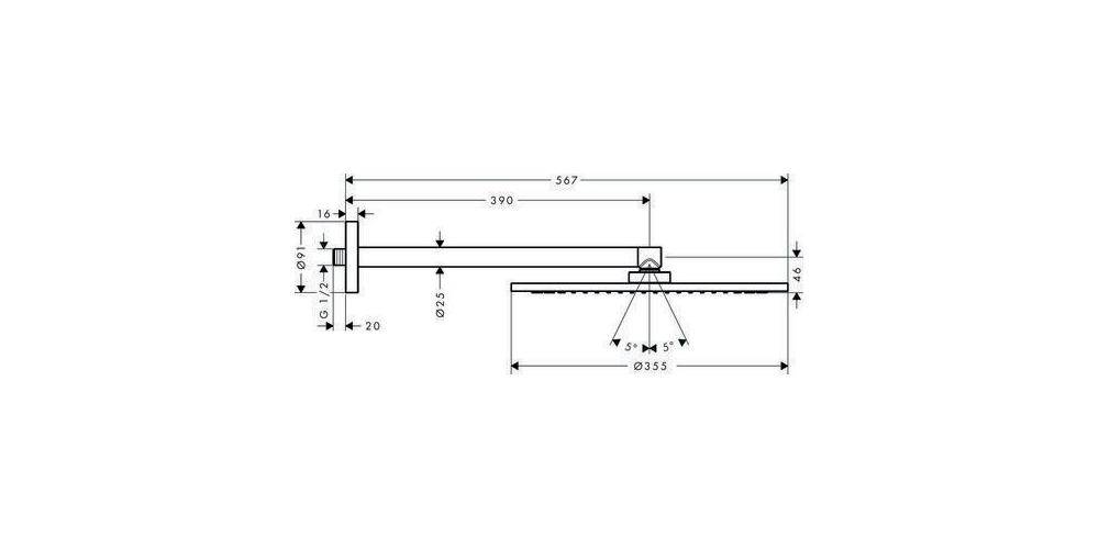 hansgrohe Kopfbrause AXOR SHOWERSOLUTIONS 1 jet, 350mm brushed nickel