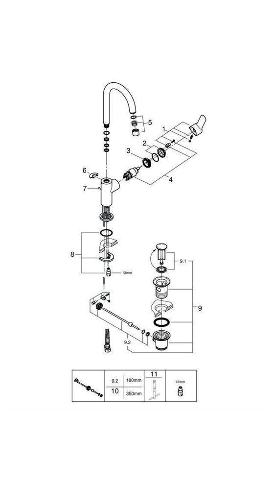 GROHE Einhand-Waschtischbatterie BAUEDGE DN 15, L-Size chrom
