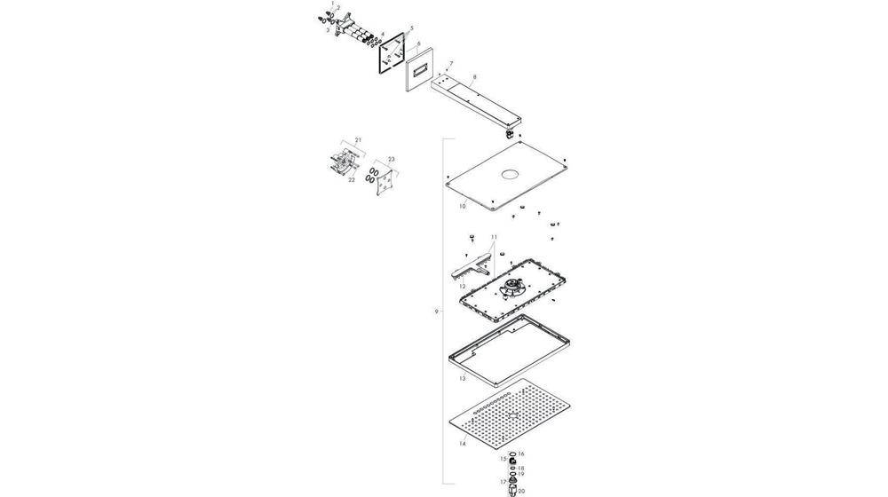 hansgrohe Kopfbrause AXOR SHOWERSOLUTIONS Brausearm eckig, 3 jet,