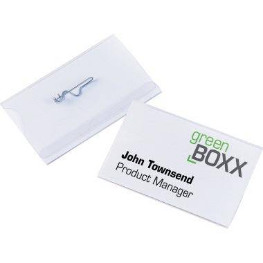 DURABLE Namensschild 90 x 54 mm (B x H) Wellennadel transparent 50