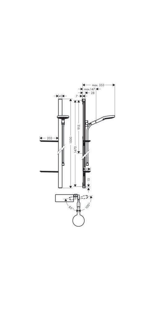 hansgrohe HG Br.set RAINDANCE Sel S 120 3jet/Unica 125mm,