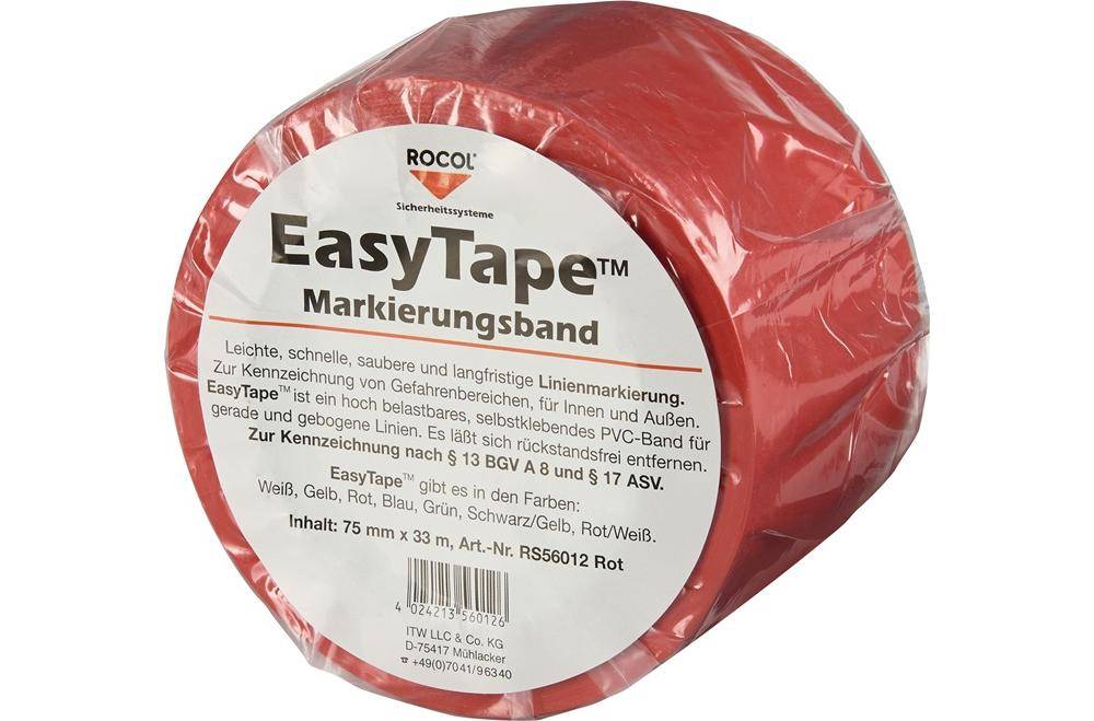 ROCOL Bodenmarkierungsband Easy Tape PVC rot Länge 33 m Breite 75 mm