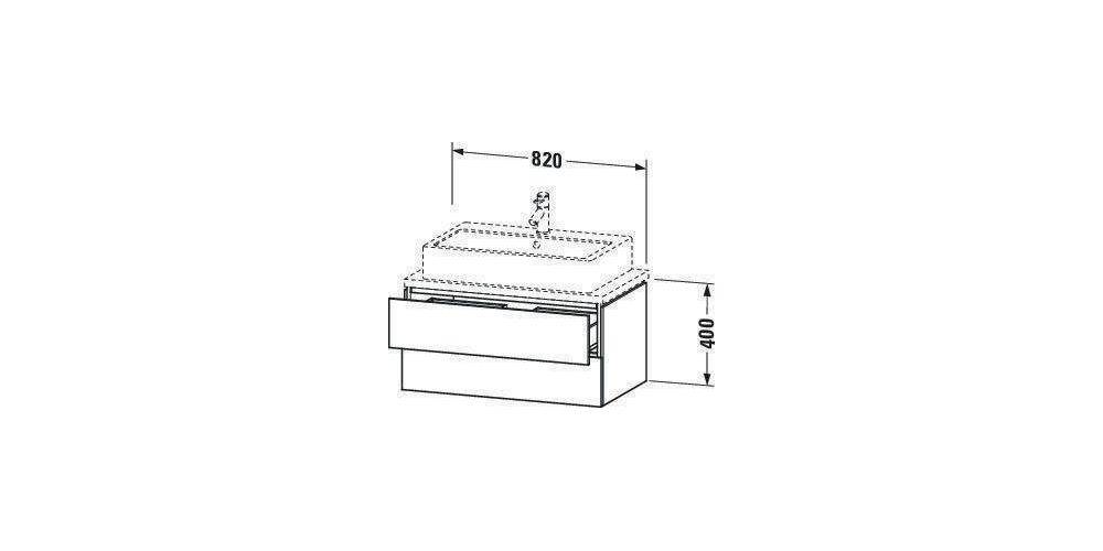 Duravit Konsolenunterschrank L-CUBE 400x820x477mm basalt matt