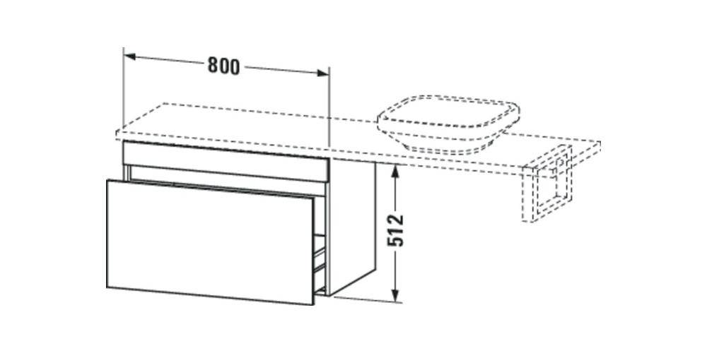 Duravit Konsolenunterschrank DURASTYLE 512x800x478mm pine silver/weiß