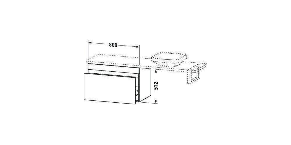 Duravit Konsolenunterschrank DURASTYLE 512x800x478mm pine silver/weiß