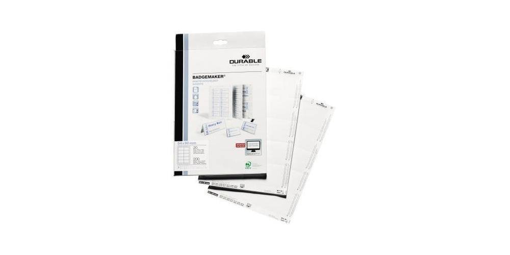 DURABLE Einsteckschild BADGEMAKER® 52 x 100 mm (B x H) 150g/m² Karton