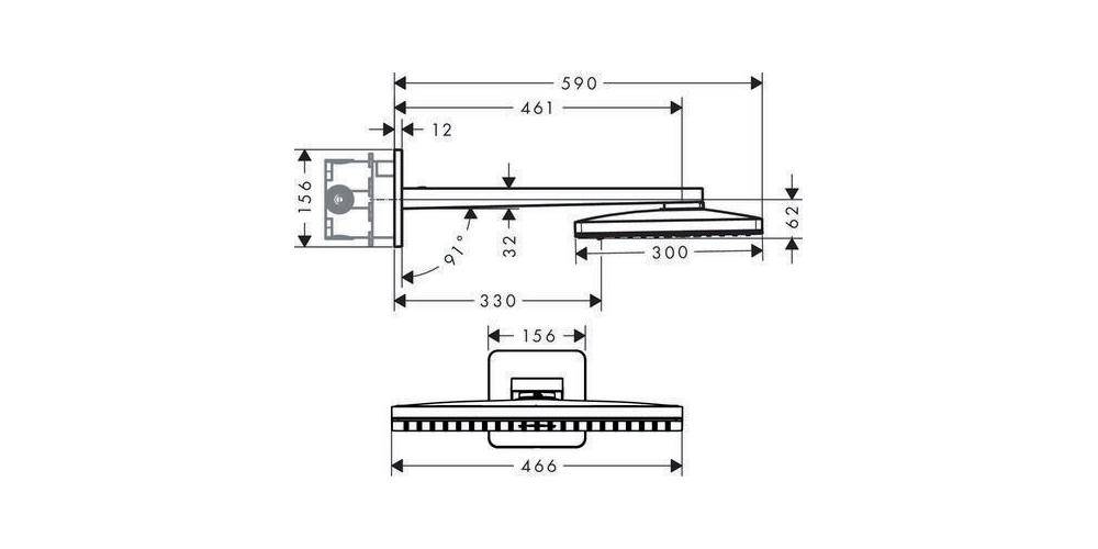 hansgrohe Kopfbr AXOR SHOWERSOLUTIONS 460/300 3jet chrom