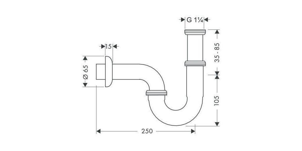 hansgrohe HG Röhrensiphon Standardmodell chrom