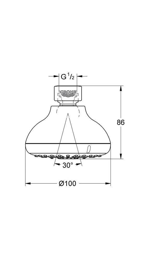 GROHE Kopfbrause TEMPESTA 100 chr