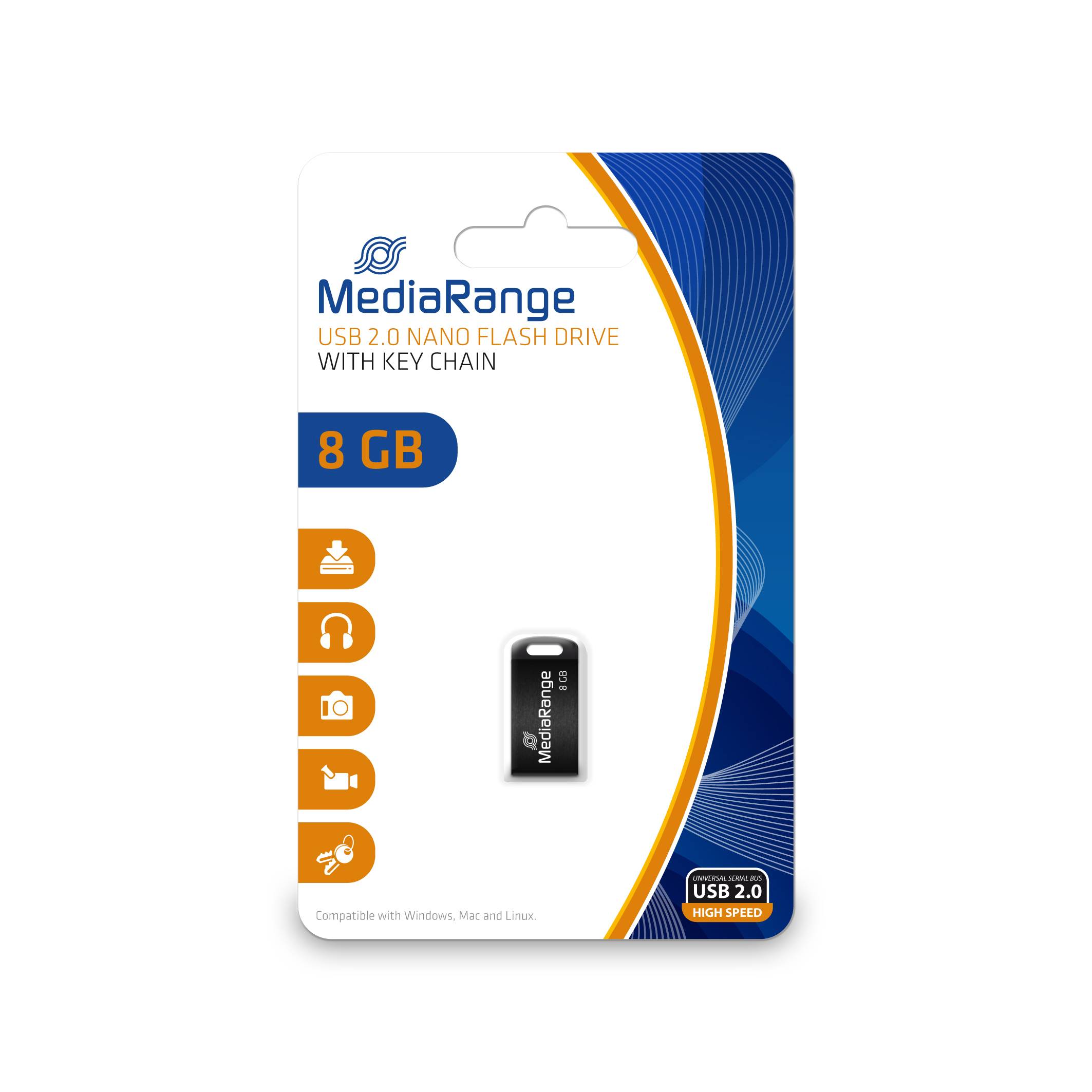 MediaRange Nano - USB-Flash-Laufwerk - 8 GB - USB 2.0