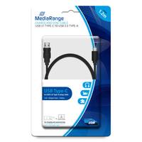 MediaRange MRCS160, 1,2 m, USB A, USB C, USB 3.2 Gen 1 (3.1 Gen 1), 5000 Mbit/s, Schwarz