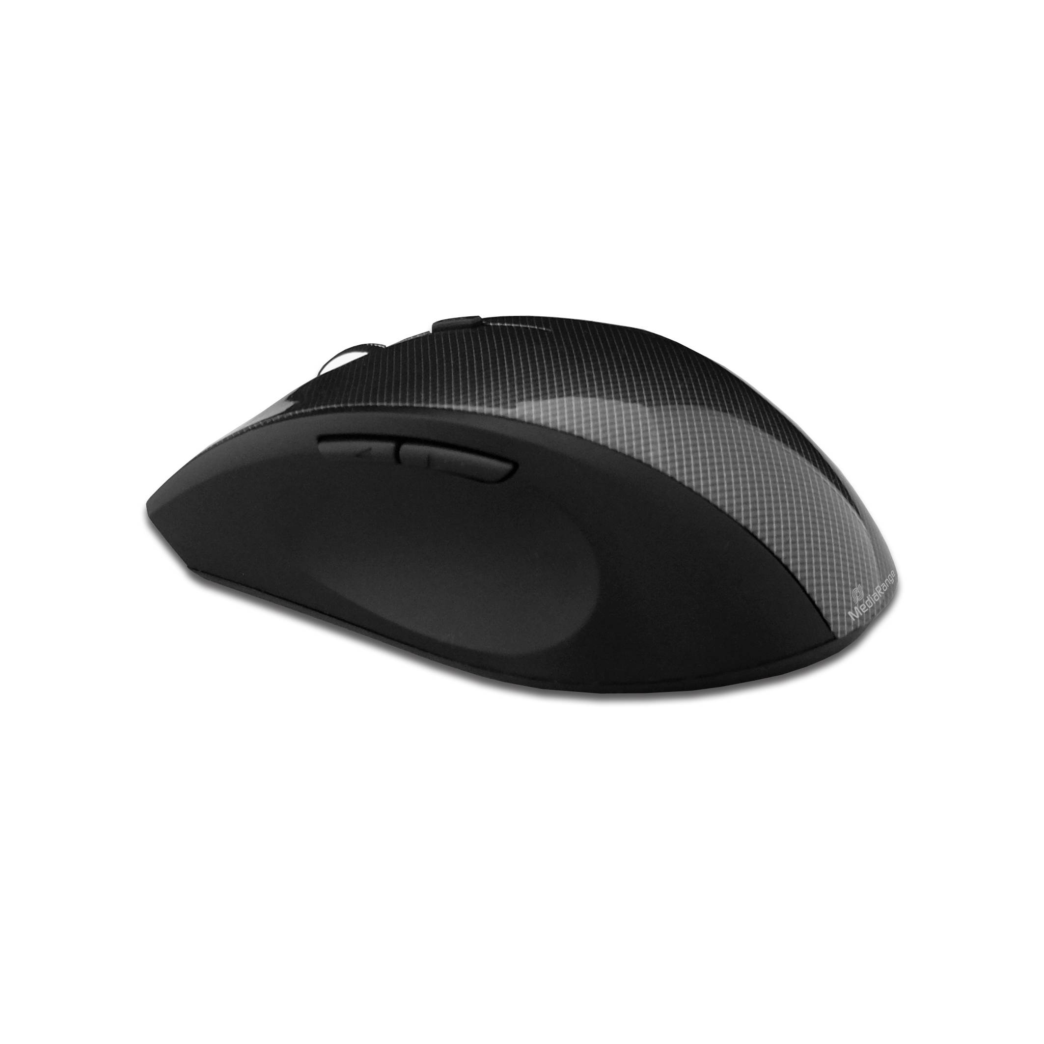 MEDIARANGE MROS207 - Maus - optisch - 5 Tasten - kabellos - 2.4 GHz - kabelloser Empfänger (USB)