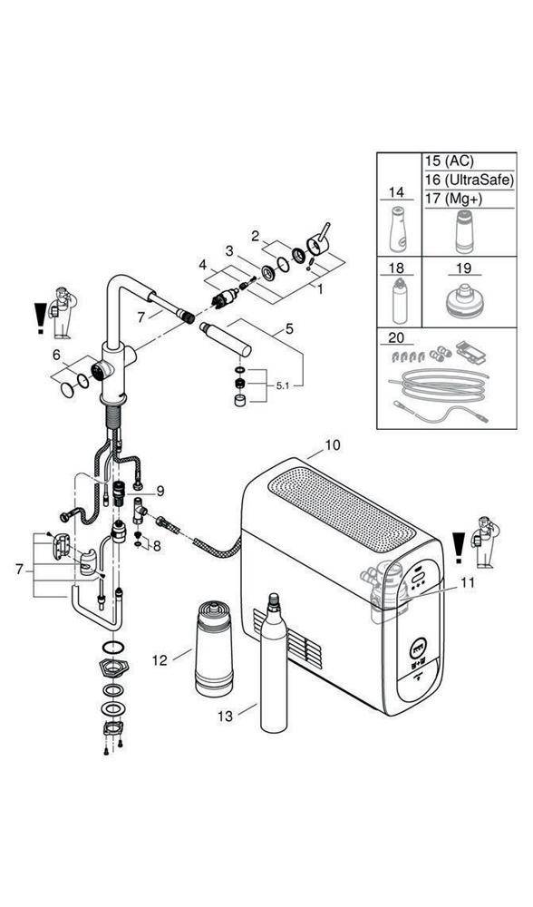 GROHE Starter-Kit BLUE HOME Starter-Kit, L-Auslauf chrom chrom