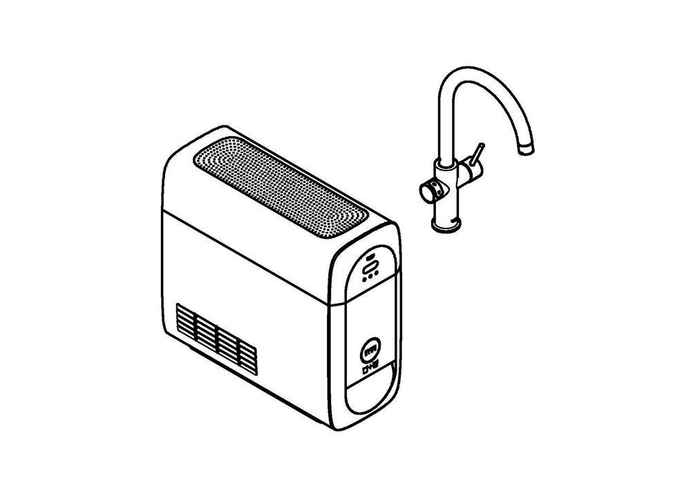 GROHE Starter-Kit BLUE HOME Starter-Kit, C-Auslauf supersteel