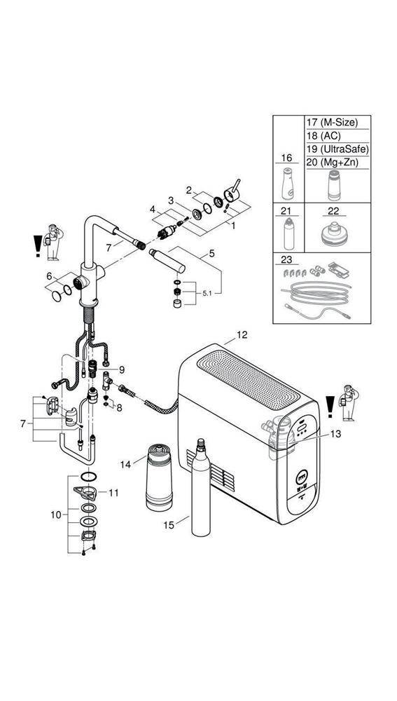 GROHE Starter-Kit BLUE HOME Starter-Kit, L-Auslauf chrom chrom