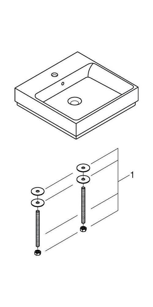 GROHE Aufsatzwaschtisch CUBE KERAMIK 1 HL m ÜL 500x490mm