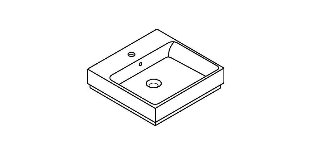 GROHE Aufsatzwaschtisch CUBE KERAMIK 1 HL m ÜL 500x490mm