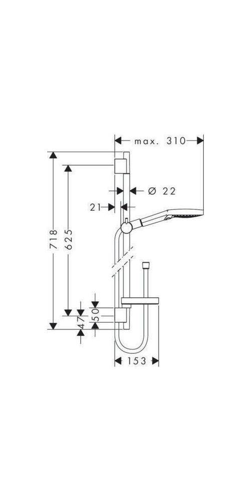 hansgrohe HG Br.set RAINDANCE SELECT S 120 3jet P DN 15 650mm