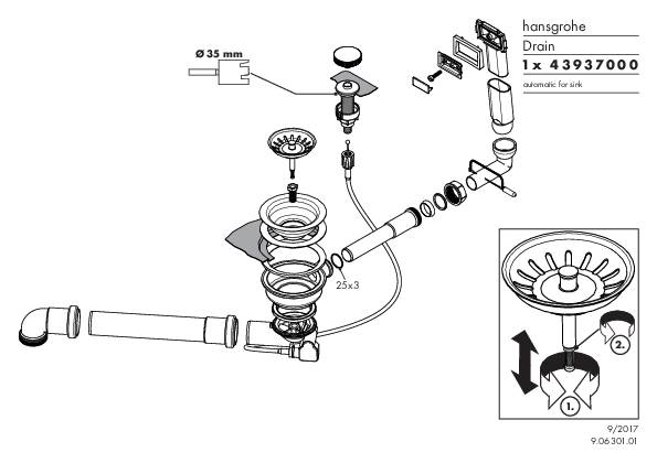 hansgrohe HG Automatische Ab-/Überlaufgarnitur D16-11, für