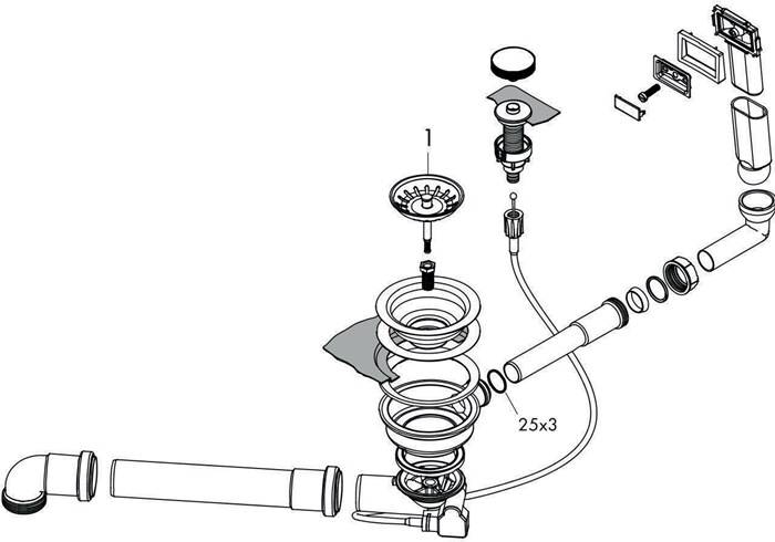 hansgrohe HG Automatische Ab-/Überlaufgarnitur D16-11, für