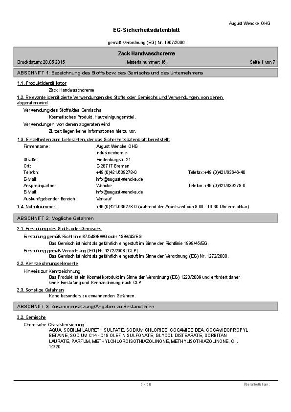 zack Handwaschcreme 4524 für CWS-Spender 500ml 12 St./Pack.