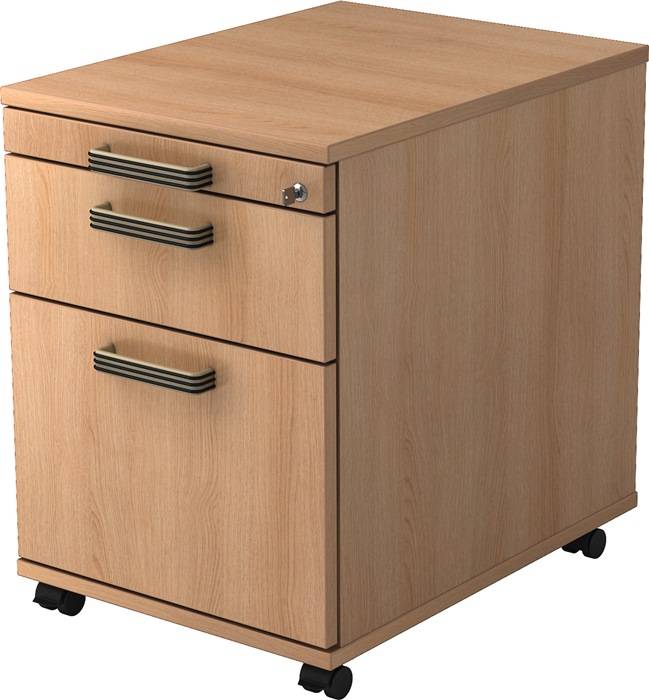 Rollcontainer Teda H590xB428xT580mm Eichedekor 3 Schubl.m.Streifengriff