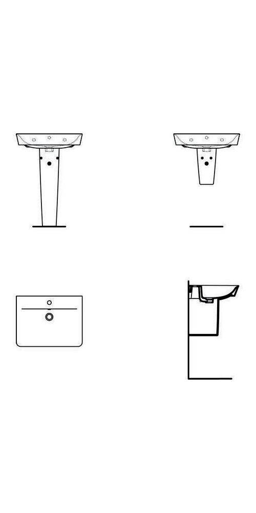 Ideal Standard IDS Waschtisch CONNECT AIR Cube 600x460x160mm weiß