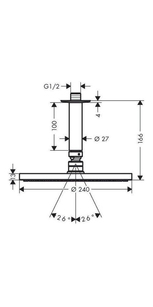 hansgrohe HG Kopfbrause RAINDANCE S 240 1jet P DN 15 mit