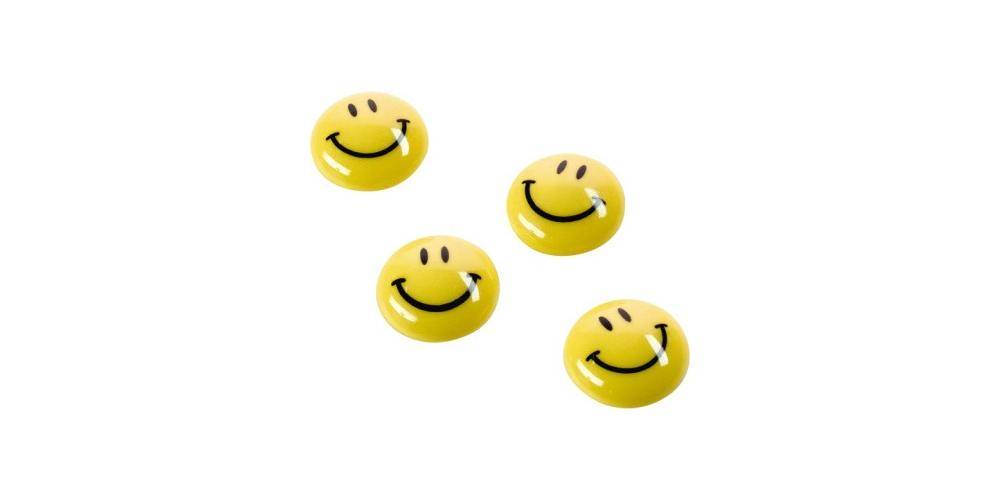 magnetoplan Magnet ® Smiley 40mm 0,06kg Ferrit gelb 4 St./Pack.