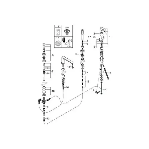 GROHE 4-Loch-Einhand-Wannenkombination EUROSTYLE COSMOPOLITAN chr GROHE 4-Loch-Einhand-Wannenkombination EUROSTYLE COSMOPOLITAN chr
