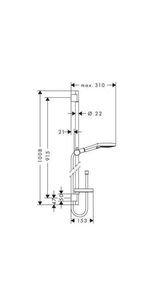 hansgrohe HG Br.set RAINDANCE SELECT S 120 3jet P DN 15 900mm
