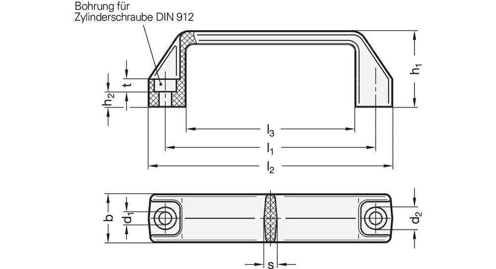 GANTER GRIFF Bügelgriff GN 528 l1 117 ±1 mm d1 8,5 mm